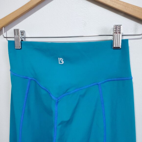 BUFFBUNNY Compression 7/8 Leggings 26" Gym Workout Run Teal Blue Women's Large - Picture 5 of 9